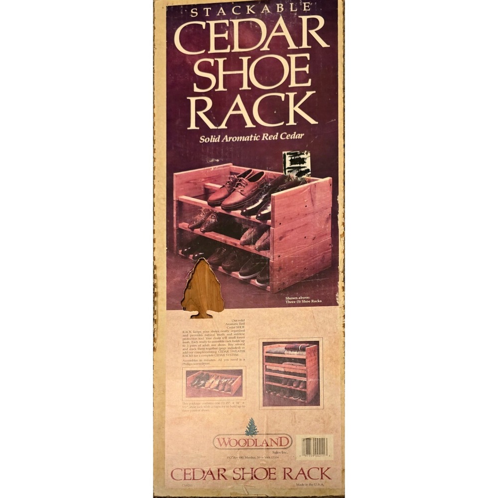 CedarFresh Stackable Cedar Shoe Rack, 25"l x 14"d x 5.5"h..Lot Of 1 RACK